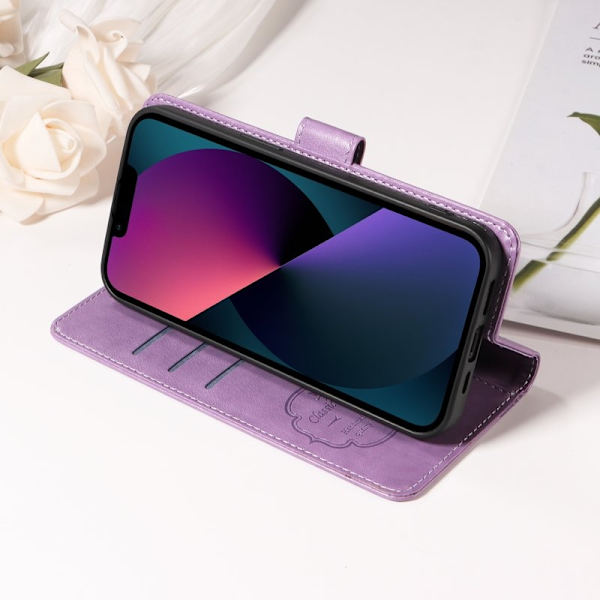 Samsung Galaxy S26 Edge Plånboksfodral Konstläder Blomtryck Ställ - Lila