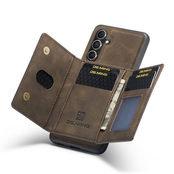 DG.MING Samsung Galaxy A54 5G Konstläder Plånboksfodral Brun