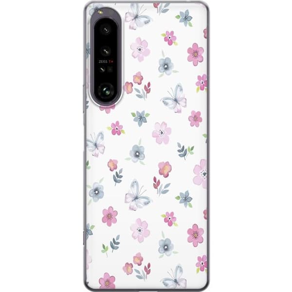 Mobiletui til Sony Xperia 1 IV med blomster og sommerfugle