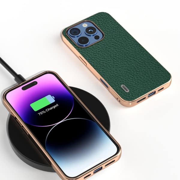 ABEEL Mobilskal till iPhone 16 Pro Star Series Grön Äkta Läder