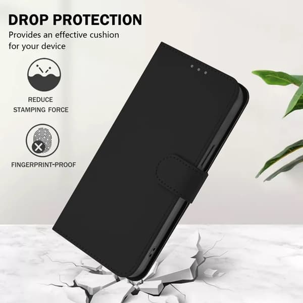 Sony Xperia 10 VII Plånboksfodral Solid Color Konstläder - Svart Svart