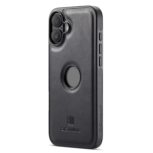 DG.MING Mobilskal till iPhone 16 Plus Anti-Drop Läder - Svart