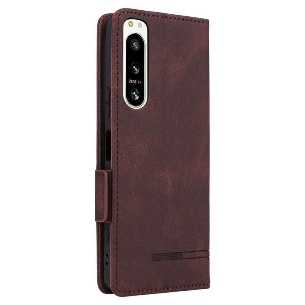 Sony Xperia 5 IV Wallet Case Decor Magnetic Lås - Brun