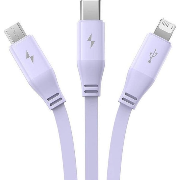 Baseus 3in1 USB-A till USB-C, Lightning, microUSB kabel 1.1m