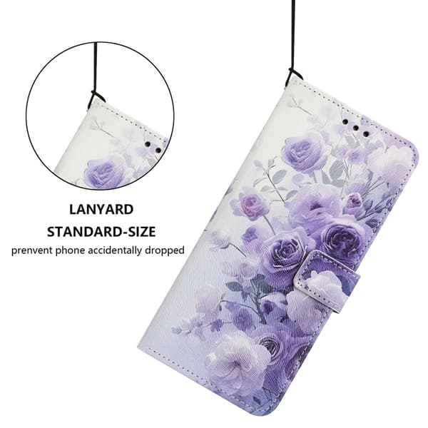 Sony Xperia 10 VII Konstläder Plånboksfodral Pattern Printing - Lila Rosa Lila