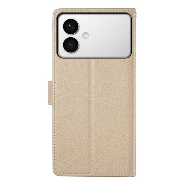 LITCHI Samsung Galaxy S26 Edge Plånboksfodral Konstläder - Aprikos