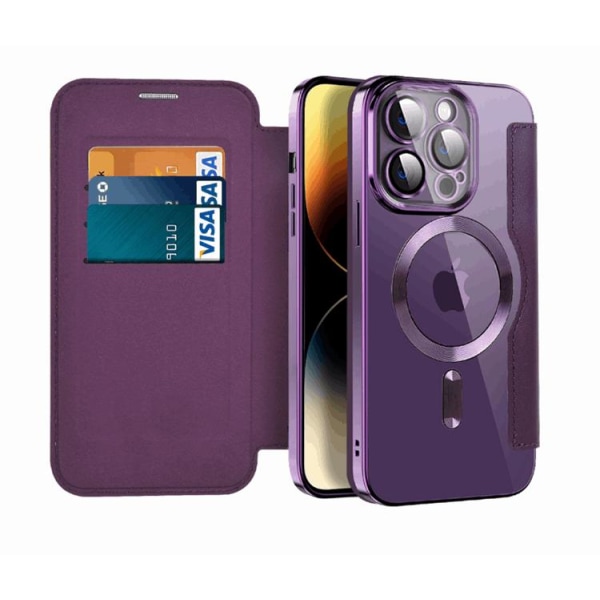 iPhone 12 Pro Max Magsafe lompakkokotelo RFID Flip - ruskea