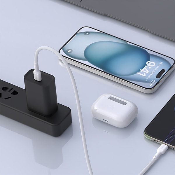 Dudao USB-C - USB-C 65W Kabel 2m L9C - Vit Vit