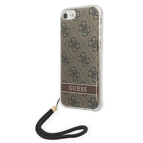 Guess iPhone 7/8/SE (2020/2022) Cover 4G Print Strap - Brun Brun
