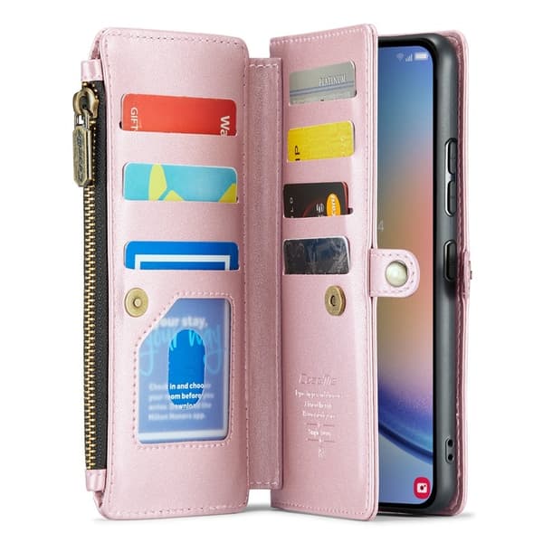 CASEME Plånboksfodral Konstläder för Samsung Galaxy A34 5G - Rosa
