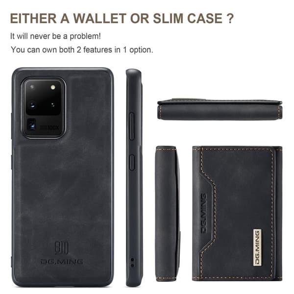 DG.MING Plånboksfodral med Ställfunktion för Samsung Galaxy S20 Ultra - Svart