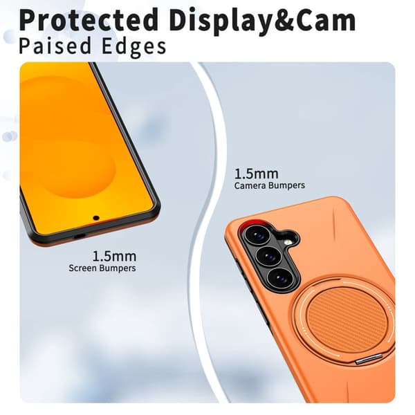 Mobilskal för Samsung Galaxy S26 Magnetiskt Kickstand TPU + PC - Orange