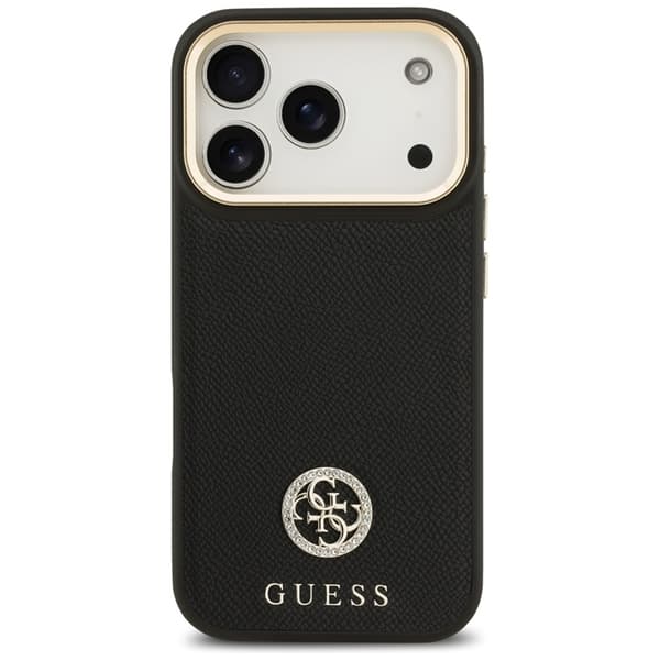 Guess Mobilskal till iPhone 17 Pro Magsafe Grained Strass Logo - Svart Svart