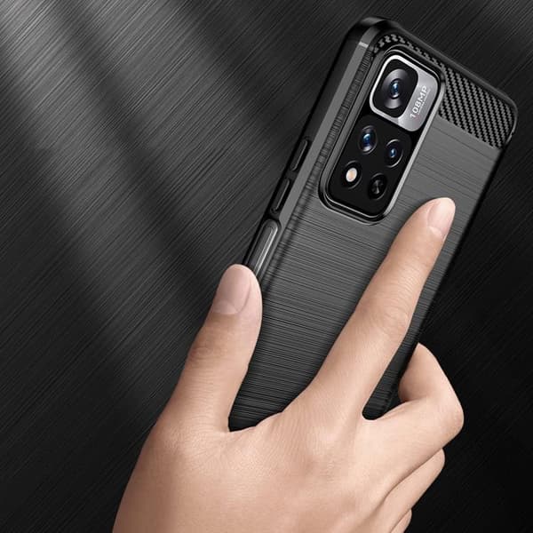 Carbon Flexible Skal Xiaomi Poco X4 NFC 5G - Musta Black