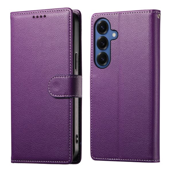 Plånboksfodral för Samsung Galaxy S26 Plus Magnetiskt Konstläder - Lila