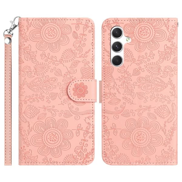 Samsung Galaxy S26 Plånboksfodral Blommönster Konstläder Flip - Rosa