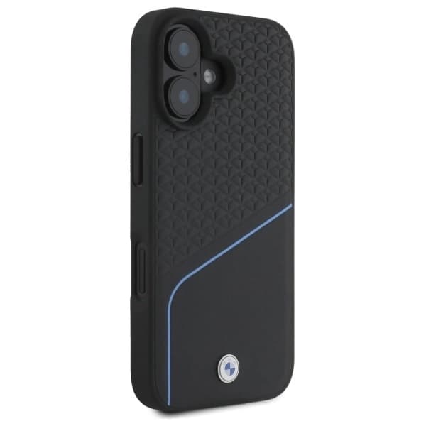 BMW telefontaske til iPhone 16 MagSafe Textured and Line - Sort Black