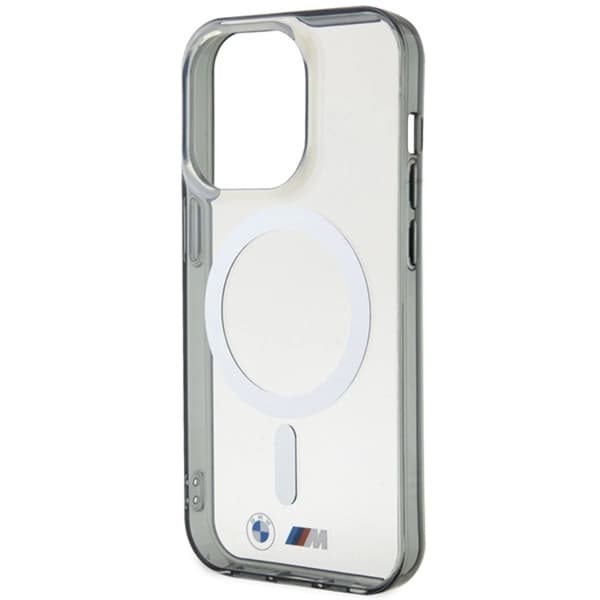 BMW Mobilskal till iPhone 15 Pro Magsafe Silver Ring - Clear Transparent