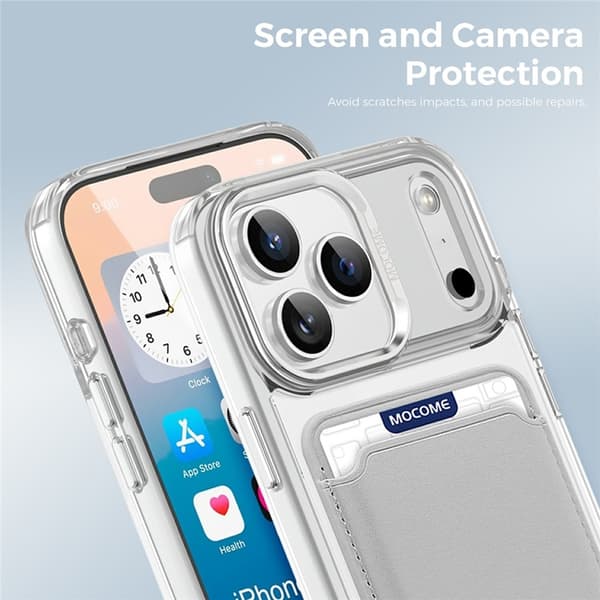 Mobilskal till iPhone 17 Pro Max MagSafe med Korthållare - Transparent Transparent
