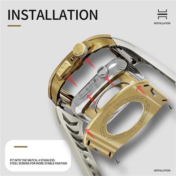 SHELLBOX Apple Watch SE (2022) 44mm Armband Silikon Metal - Vit Vit