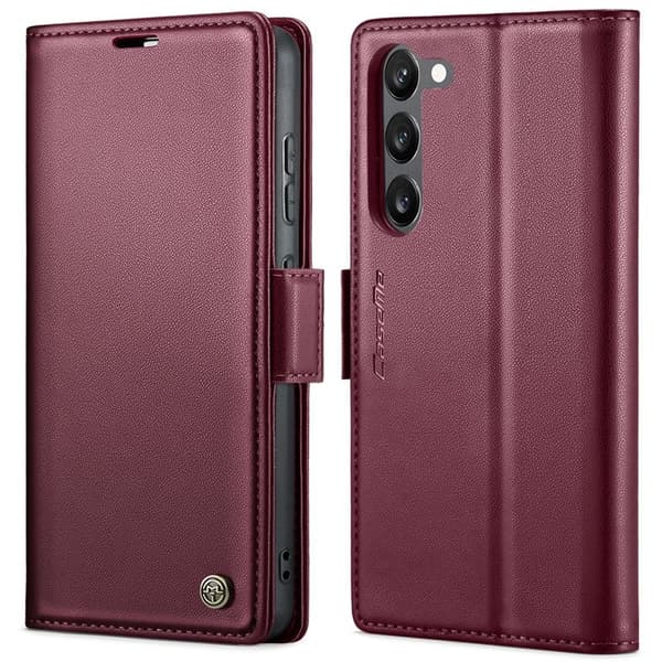 CASEME Plånboksfodral Konstläder till Samsung Galaxy S23 - Röd