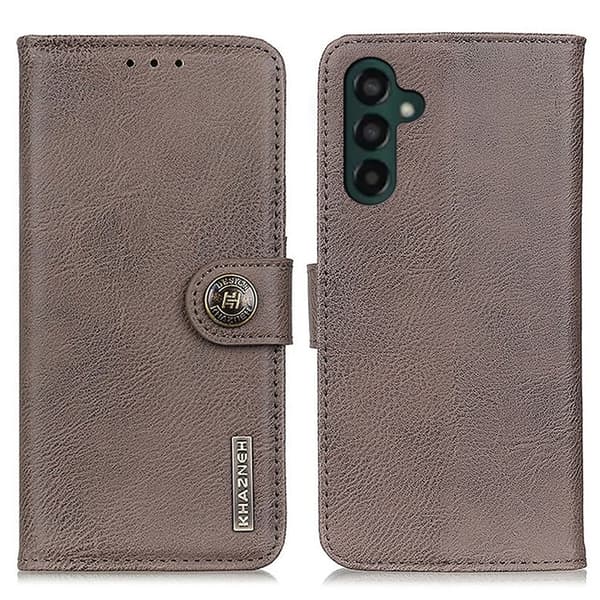 KHAZNEH Galaxy A24 4G Plånboksfodral Cowhide - Grå Grå