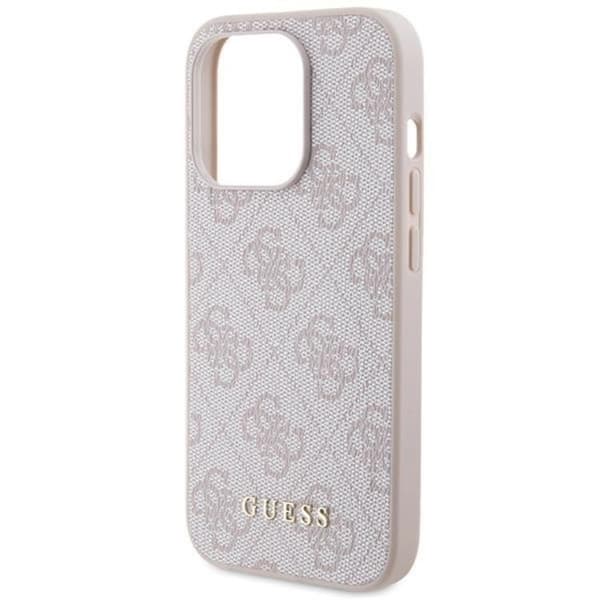 Guess iPhone 15 Pro Mobilskal 4G Metal Gold Logo - Rosa Rosa