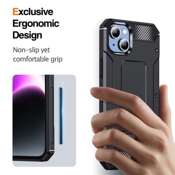 Mobilskal till iPhone 14 Plus Kickstand Shockproof - Svart Svart