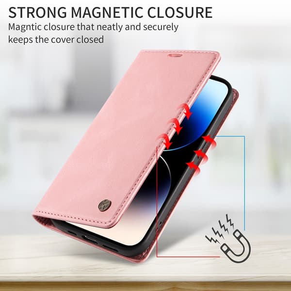 YIKATU OnePlus 15 5G Konstläder Plånboksfodral Skin-Touch Rosa