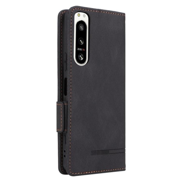 Sony Xperia 5 IV Wallet Case Decor Magneettinen lukko - musta
