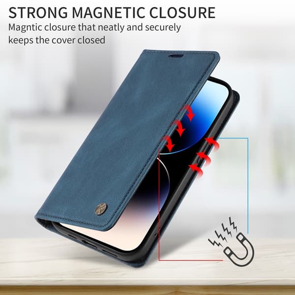 YIKATU OnePlus 15 5G Konstläder Plånboksfodral Skin-touch Blå