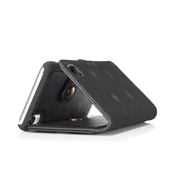 DG.MING iPhone XR Plånboksfodral i Äkta lädermed Ställfunktion - Svart