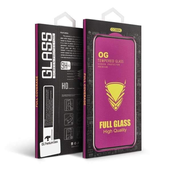 OG iPhone 15 Plus Härdat Glas Skärmskydd Premium - Svart Black