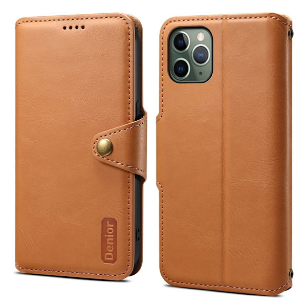 DENIOR iPhone 11 Pro Plånboksfodral Konstläder Khaki