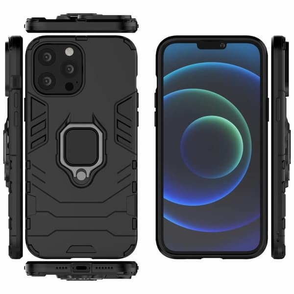 Renkaanpidike matkapuhelinkotelo Apple iPhone 13 Pro - Musta Black