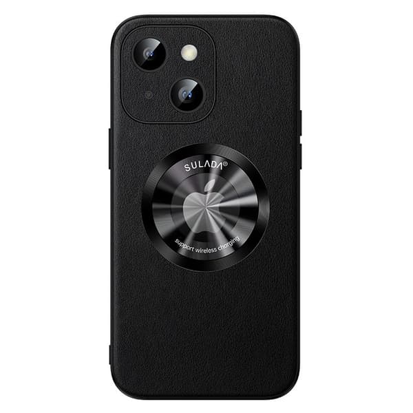 SULADA Mobilskal till iPhone 15 Plus i PU Läder + TPU, Svart