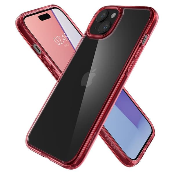Spigen iPhone 15 Plus -puhelinkotelo Ultra Hybrid - Crystal Red Röd