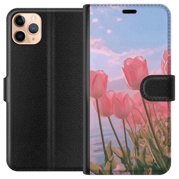 Plånboksfodral till Apple iPhone 11 Pro Max med Rosa Tulpaner