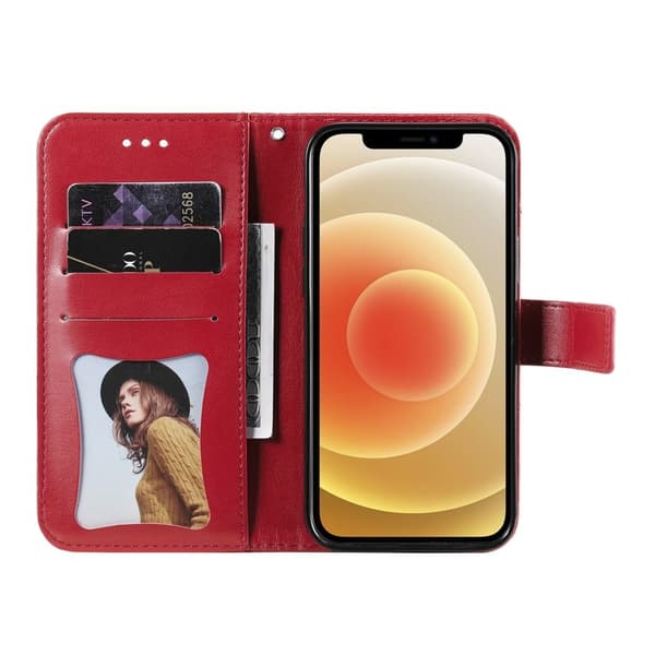 Oppo Find X9 Pro 5G Kortfack Plånboksfodral Konstläder Ställ - Röd