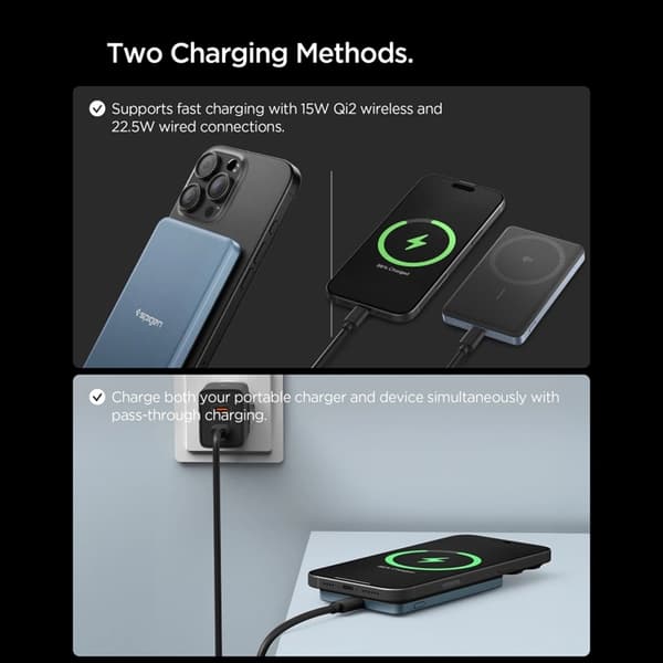 Spigen Magsafe Powerbank 5000mah 22.5W - Teal Blå Blå