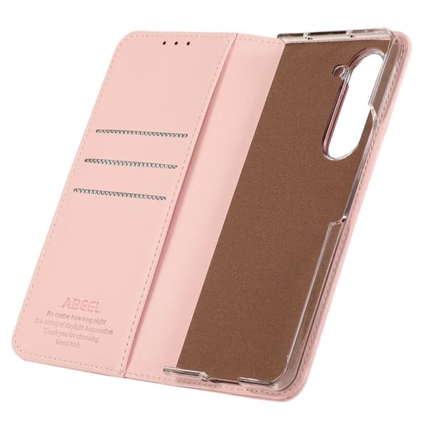ABEEL Samsung Galaxy Z Fold5 Plånboksfodral RFID-Skydd Konstläder - Rosa