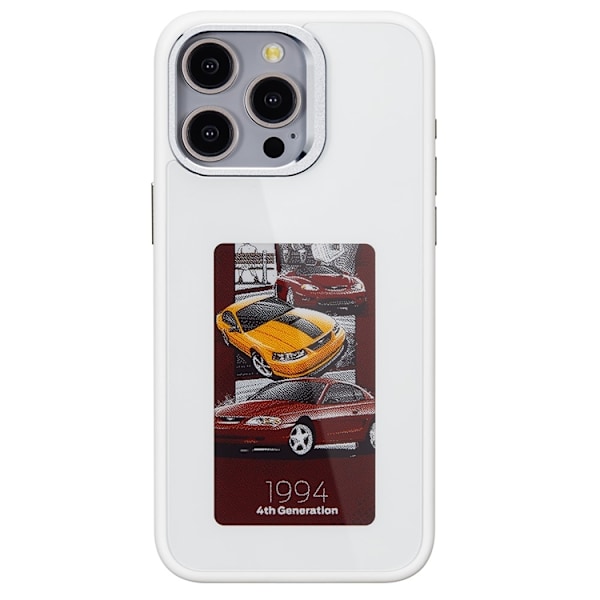 Mobilskal till iPhone 15 Pro E Ink 4-Color Display Customized - Vit Vit