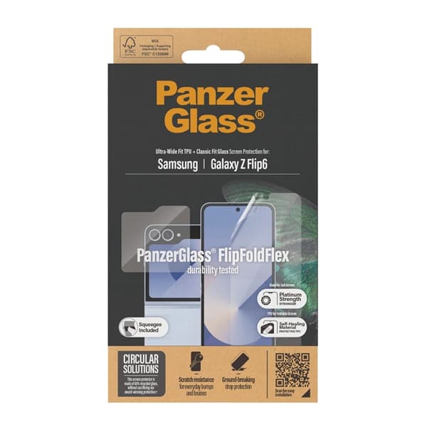 Panzer Galaxy Z Flip 6 Bundle 2in1 Härdat Glas + Skärmskydd SAFE Transparent