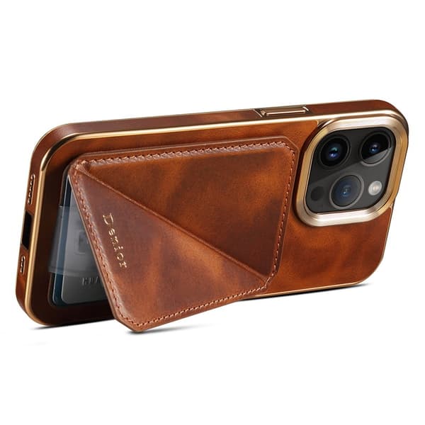 DENIOR Mobilskal till iPhone 14 Pro Max Äkta Läder + TPU + PC - Brun