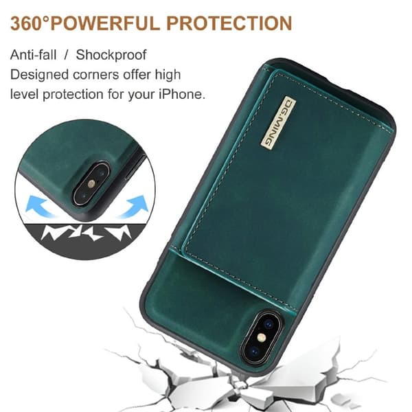 DG.MING M1 Series Mobilskal i Konstläder för iPhone XS Max - Grön