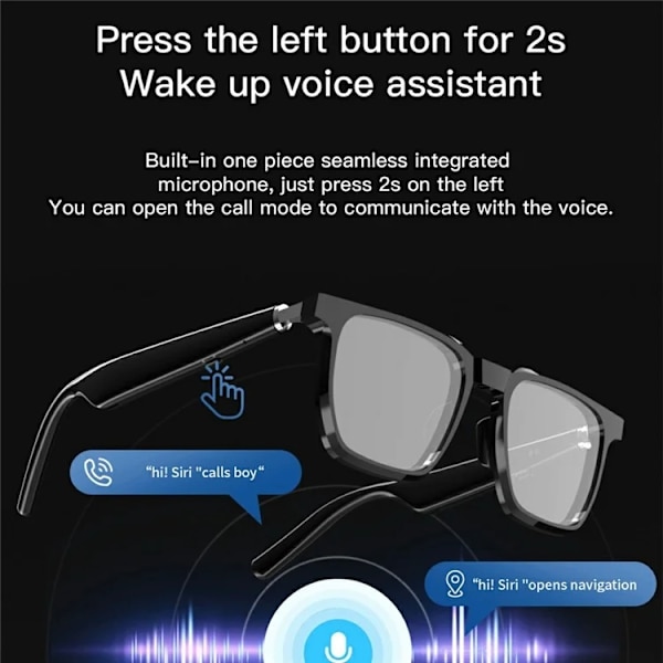 Smart Glasses Bluetooth-kompatibla hörlurar G01-09 - Vit