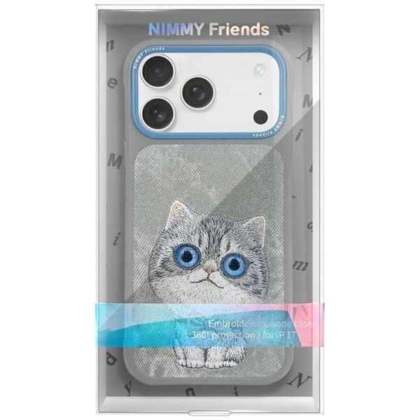 Nimmy Mobilskal till iPhone 17 Pro Max Big Eyed Pet 2.0 Cat - Grå Grå