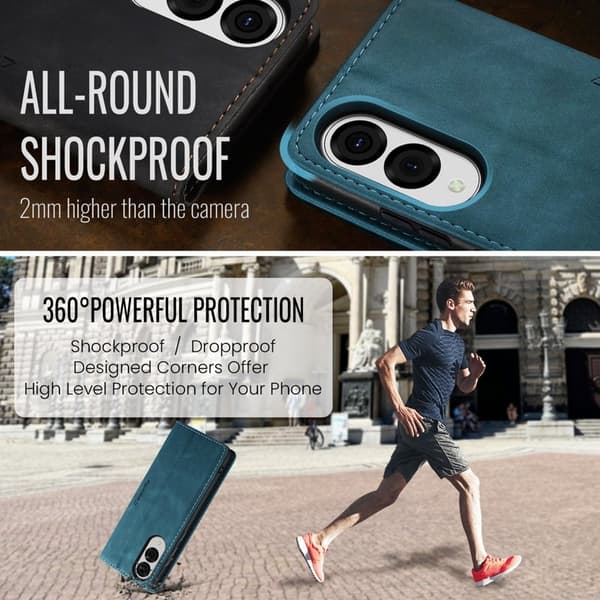 CASEME 013 Plånboksfodral för Samsung Galaxy S25 Edge - Blå
