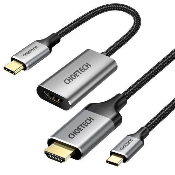 Choetech HUB USB-C-HDMI-kaapeli 2m - harmaa Grey