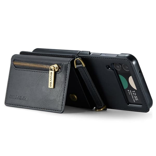 DG.MING Samsung Galaxy Z Flip4 Plånboksfodral RFID-Skydd Svart